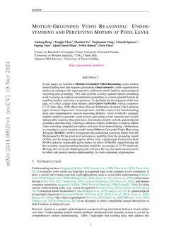 Motion-Grounded Video Reasoning: Understanding and Perceiving Motion at Pixel Level
