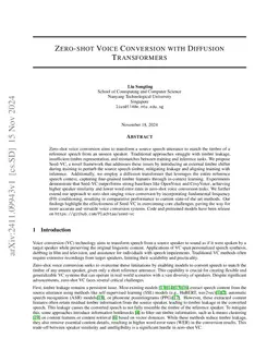 Zero-shot Voice Conversion with Diffusion Transformers