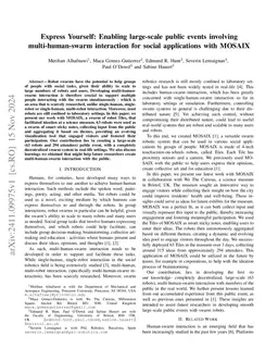 Express Yourself: Enabling large-scale public events involving
  multi-human-swarm interaction for social applications with MOSAIX