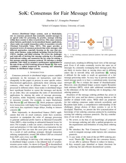SoK: Consensus for Fair Message Ordering