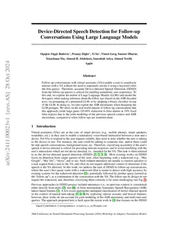 Device-Directed Speech Detection for Follow-up Conversations Using Large
  Language Models