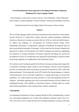 A Novel Psychometrics-Based Approach to Developing Professional
  Competency Benchmark for Large Language Models