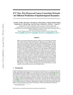 P$^2$C$^2$Net: PDE-Preserved Coarse Correction Network for efficient
  prediction of spatiotemporal dynamics