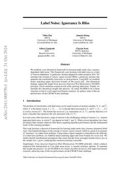 Label Noise: Ignorance Is Bliss