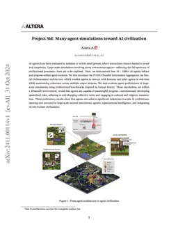 Project Sid: Many-agent simulations toward AI civilization