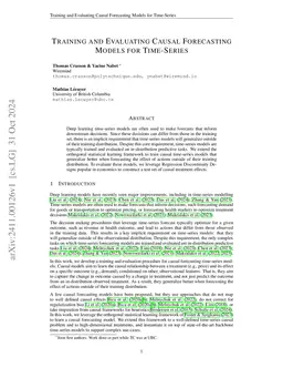 Training and Evaluating Causal Forecasting Models for Time-Series