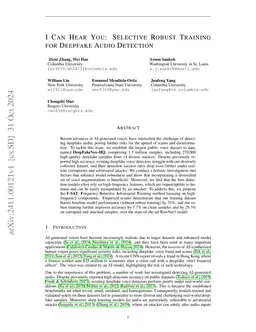 I Can Hear You: Selective Robust Training for Deepfake Audio Detection