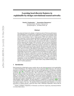 Learning local discrete features in explainable-by-design convolutional
  neural networks