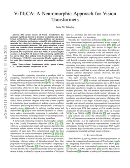 ViT-LCA: A Neuromorphic Approach for Vision Transformers