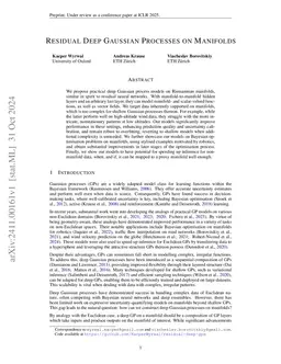 Residual Deep Gaussian Processes on Manifolds