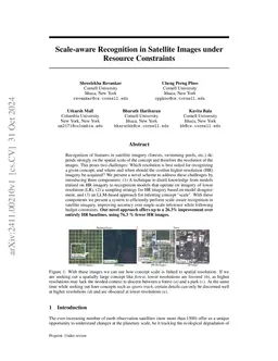 Scale-Aware Recognition in Satellite Images under Resource Constraints