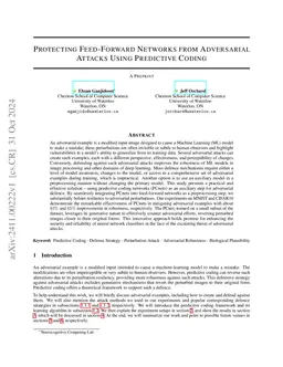 Protecting Feed-Forward Networks from Adversarial Attacks Using
  Predictive Coding