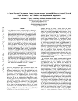 A Novel Breast Ultrasound Image Augmentation Method Using Advanced
  Neural Style Transfer: An Efficient and Explainable Approach