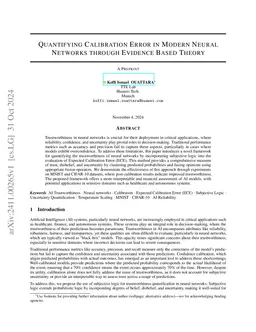 Quantifying Calibration Error in Neural Networks Through Evidence-Based Theory
