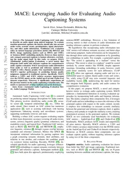 MACE: Leveraging Audio for Evaluating Audio Captioning Systems