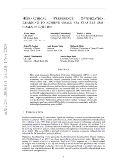 Direct Preference Optimization for Primitive-Enabled Hierarchical Reinforcement Learning