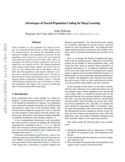 Advantages of Neural Population Coding for Deep Learning