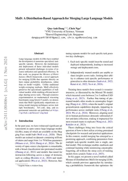 MoD: A Distribution-Based Approach for Merging Large Language Models