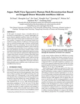 Argus: Multi-View Egocentric Human Mesh Reconstruction Based on
  Stripped-Down Wearable mmWave Add-on