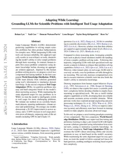 Adapting While Learning: Grounding LLMs for Scientific Problems with Intelligent Tool Usage Adaptation