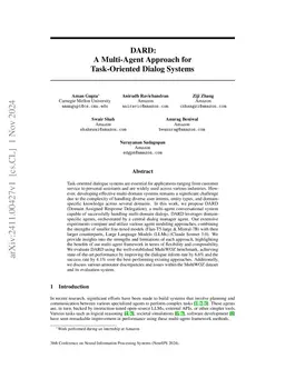 DARD: A Multi-Agent Approach for Task-Oriented Dialog Systems