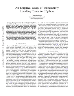 An Empirical Study of Vulnerability Handling Times in CPython