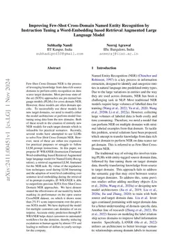 Improving Few-Shot Cross-Domain Named Entity Recognition by Instruction
  Tuning a Word-Embedding based Retrieval Augmented Large Language Model