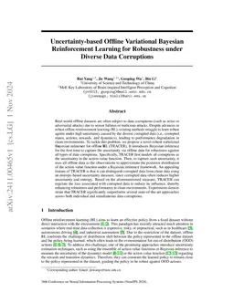 Uncertainty-based Offline Variational Bayesian Reinforcement Learning
  for Robustness under Diverse Data Corruptions
