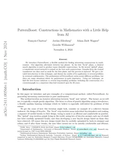 PatternBoost: Constructions in Mathematics with a Little Help from AI