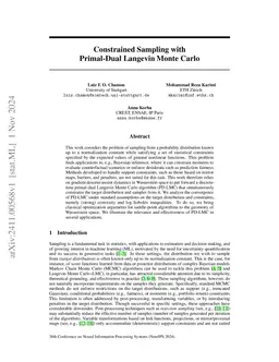Constrained Sampling with Primal-Dual Langevin Monte Carlo