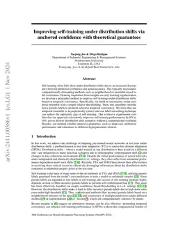 Improving self-training under distribution shifts via anchored
  confidence with theoretical guarantees