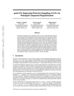 pcaGAN: Improving Posterior-Sampling cGANs via Principal Component
  Regularization