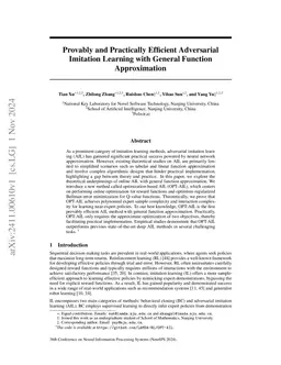 Provably and Practically Efficient Adversarial Imitation Learning with
  General Function Approximation