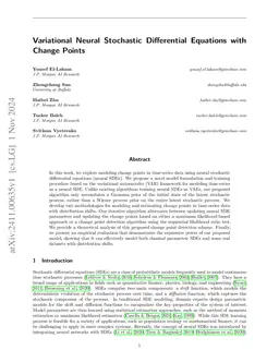 Variational Neural Stochastic Differential Equations with Change Points