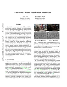 Event-guided Low-light Video Semantic Segmentation