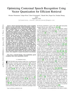 Optimizing Contextual Speech Recognition Using Vector Quantization for
  Efficient Retrieval