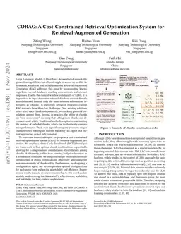 CORAG: A Cost-Constrained Retrieval Optimization System for
  Retrieval-Augmented Generation