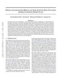 Private, Augmentation-Robust and Task-Agnostic Data Valuation Approach
  for Data Marketplace