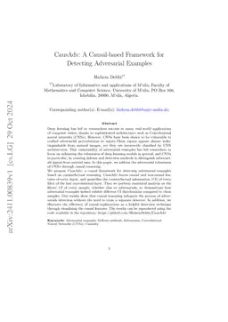CausAdv: A Causal-based Framework for Detecting Adversarial Examples