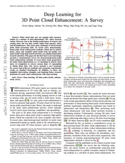 Deep Learning for 3D Point Cloud Enhancement: A Survey