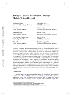 Survey of Cultural Awareness in Language Models: Text and Beyond