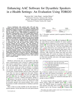 Enhancing AAC Software for Dysarthric Speakers in e-Health Settings: An
  Evaluation Using TORGO