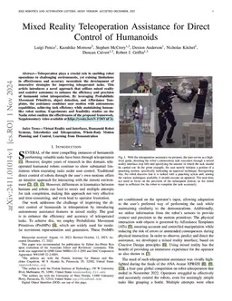 Mixed Reality Teleoperation Assistance for Direct Control of Humanoids