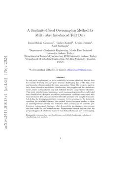 A Similarity-Based Oversampling Method for Multi-label Imbalanced Text
  Data