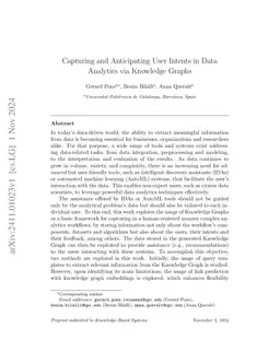 Capturing and Anticipating User Intents in Data Analytics via Knowledge
  Graphs