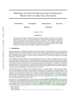 Provable Length Generalization in Sequence Prediction via Spectral
  Filtering