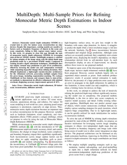 MultiDepth: Multi-Sample Priors for Refining Monocular Metric Depth
  Estimations in Indoor Scenes