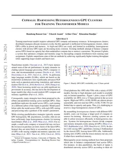 Cephalo: Harnessing Heterogeneous GPU Clusters for Training Transformer
  Models