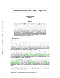 Plentiful Jailbreaks with String Compositions