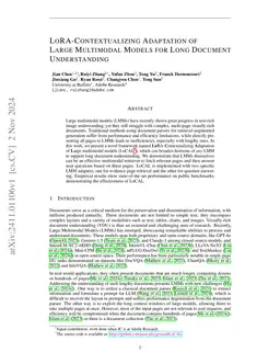 SV-RAG: LoRA-Contextualizing Adaptation of MLLMs for Long Document Understanding